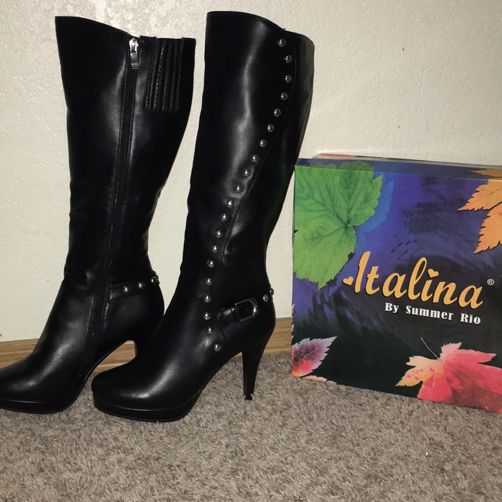 Knee high leather boots